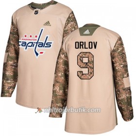 Män Ishockey Washington Capitals Tröja Dmitry Orlov 9 Adidas 2017-2018 Camo Veterans Day Practice Authentic